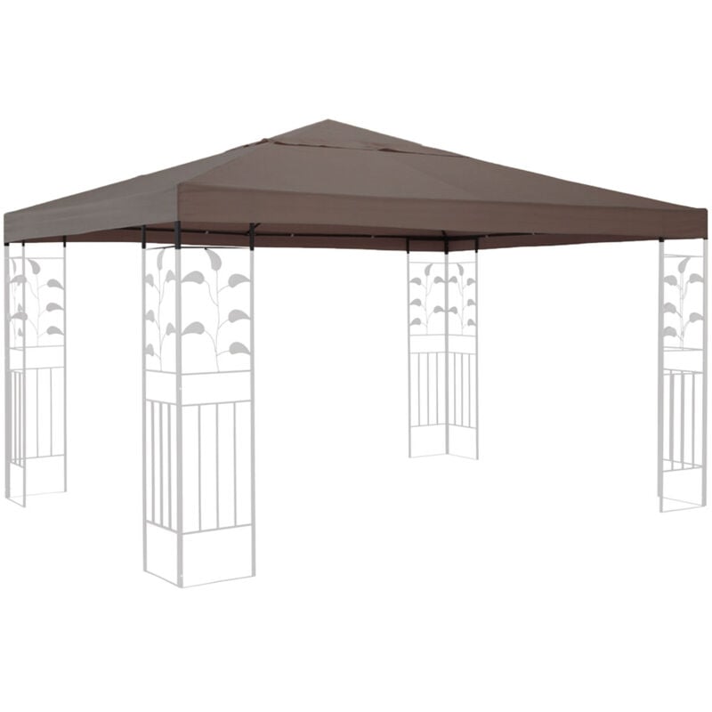 Toit de remplacement pour gazebo 3x3m brun-gris