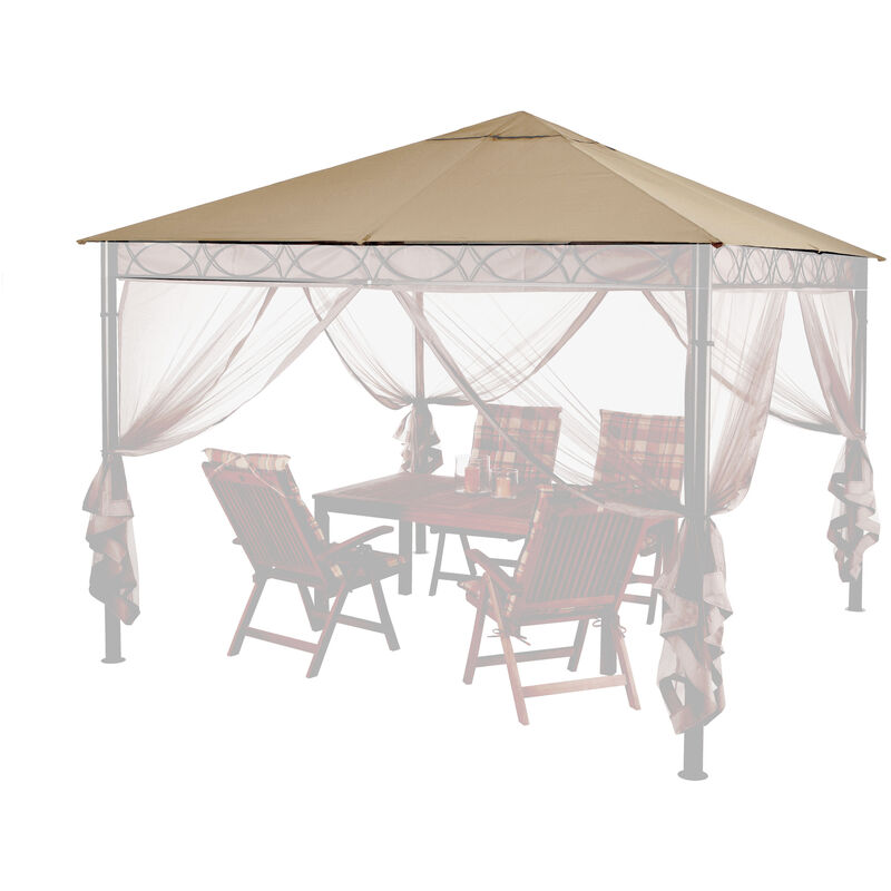 Ersatzdach 3x3m Stil Pavillon Sand