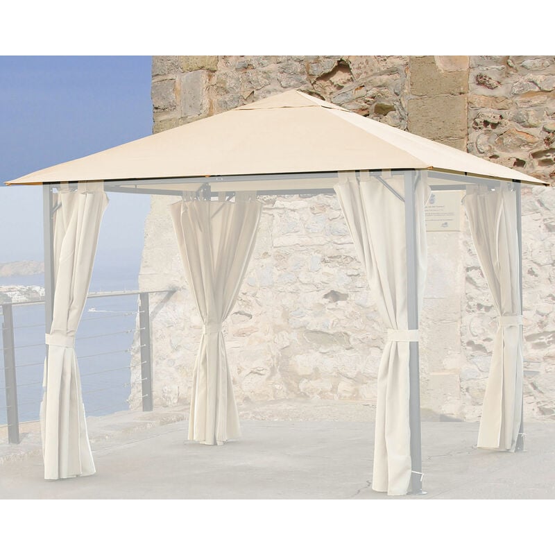 Toit de remplacement pour gazebo de jardin 3x3m Beige