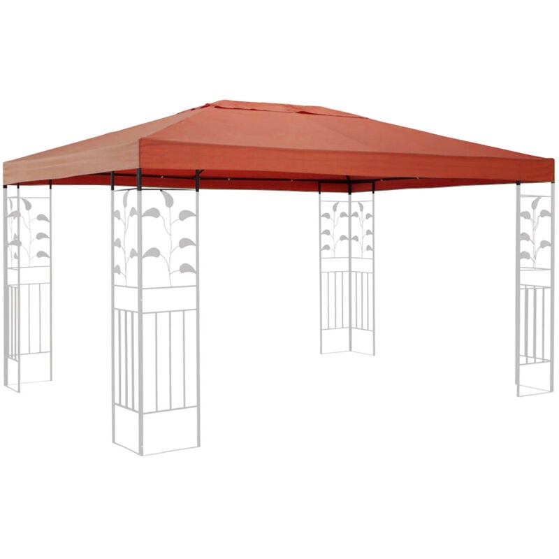 Quick-star - Toit de remplacement pour le gazebo Leaves 3x4m Orange-Rouge