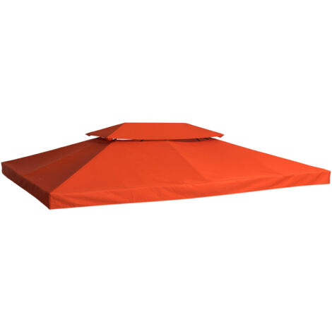 Toit de remplacement pour pavillon de jardin 3x4 m polyester marron Outsunny