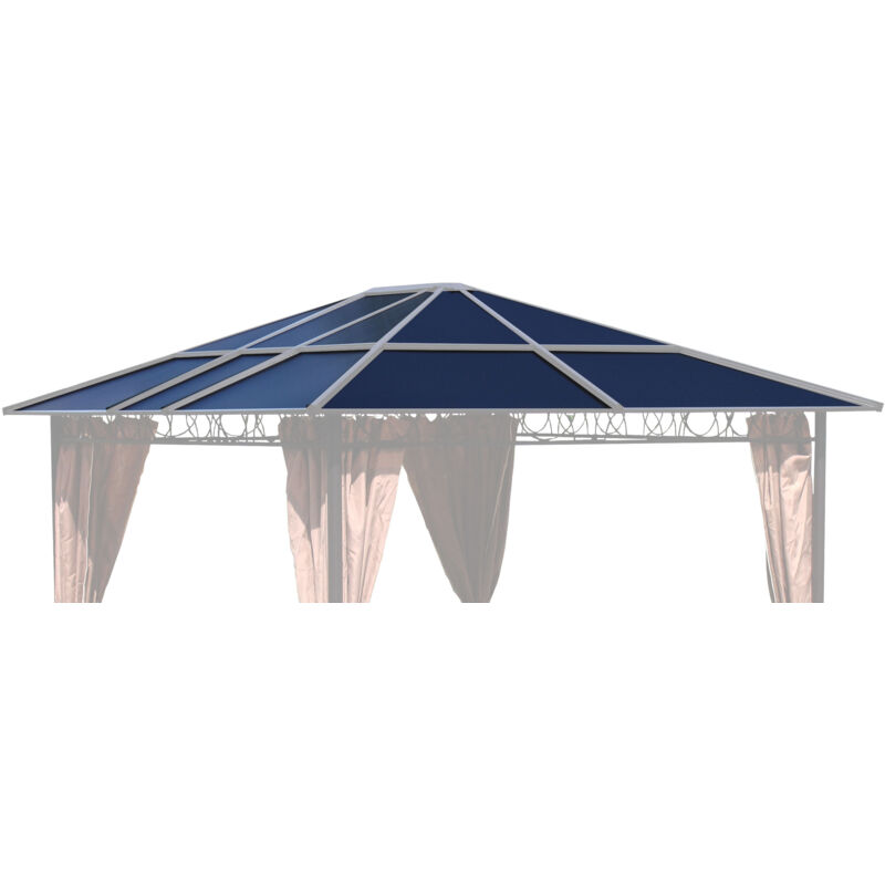 Toit de remplacement pour Pavillon Hardtop 3x3.6m Double Panneaux Web Polycarbonate Marron