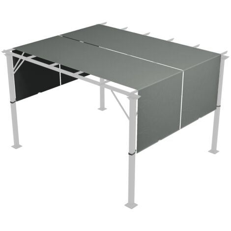Toit de remplacement pour pergola anti-UV, voile d'ombrage pour abri de terrasse pour pavillon 3 x 3 m, gris foncé