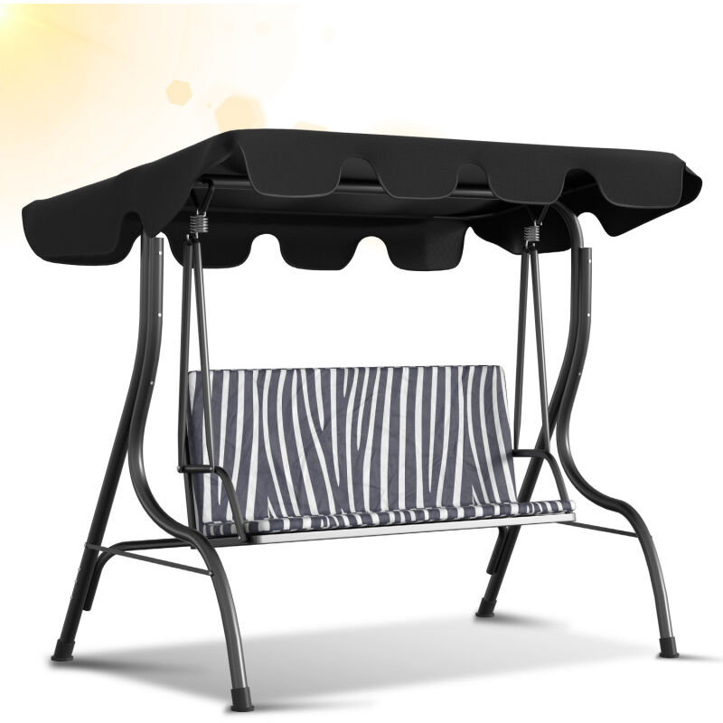 Toit de remplacement Toit solaire de rechange balancelle hollywoodienne siège housse de rechange 210x145cm imperméable à l'eau Anthracite