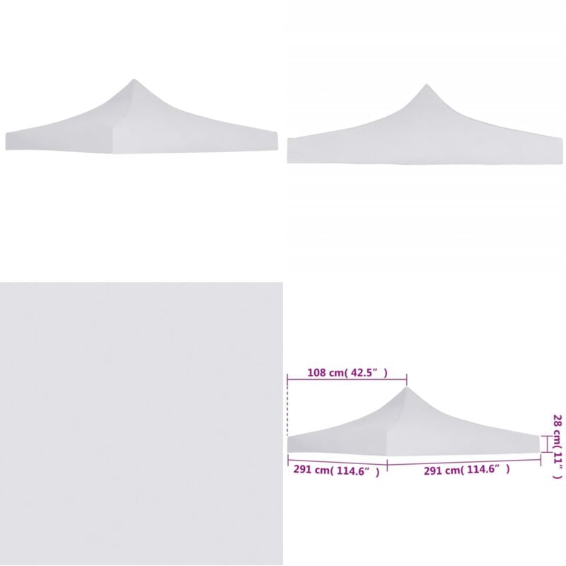 Toit de tente de réception 3 x 3 m Blanc - toit de tente de réception - toits de tente de réception - Home & Living - Blanc