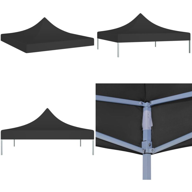 Toit de tente de réception 3x3 m Noir 270 g/m² - toit de tente de réception - toits de tente de réception - Home & Living - Noir