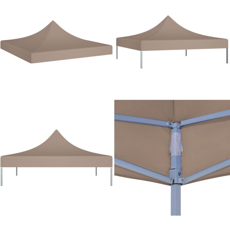 Toit de tente de réception 3x3 m Taupe 270 g/m² - toit de tente de réception - toits de tente de réception - Home & Living - Taupe
