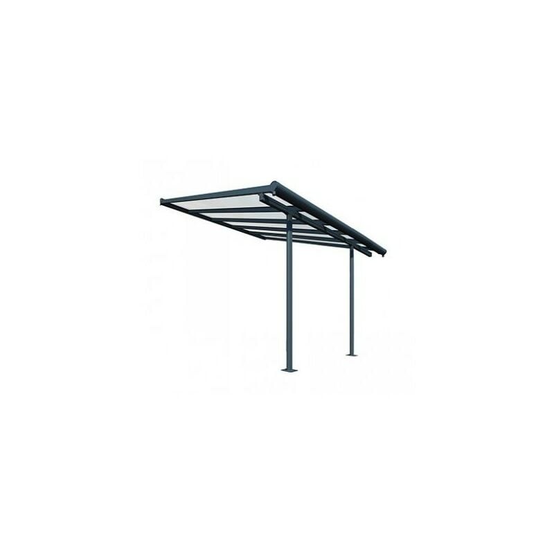 Palram - Toit Terrasse SIERRA PATIO COVER 3x3 - Gris (Aluminium & Polycarbonate)