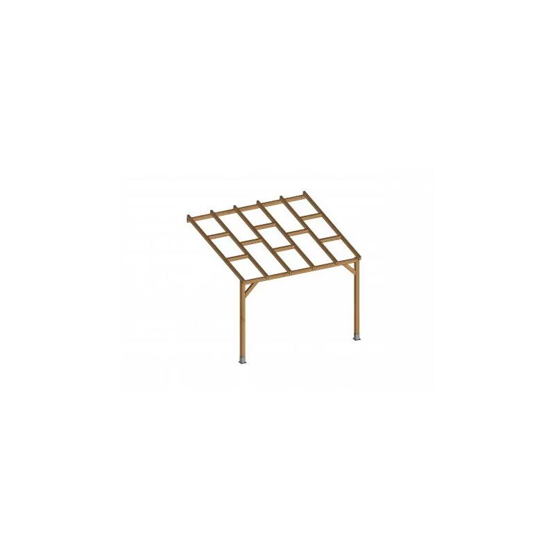 Toit Terrasse en bois 3x3 m - Sans toit polycarbonate