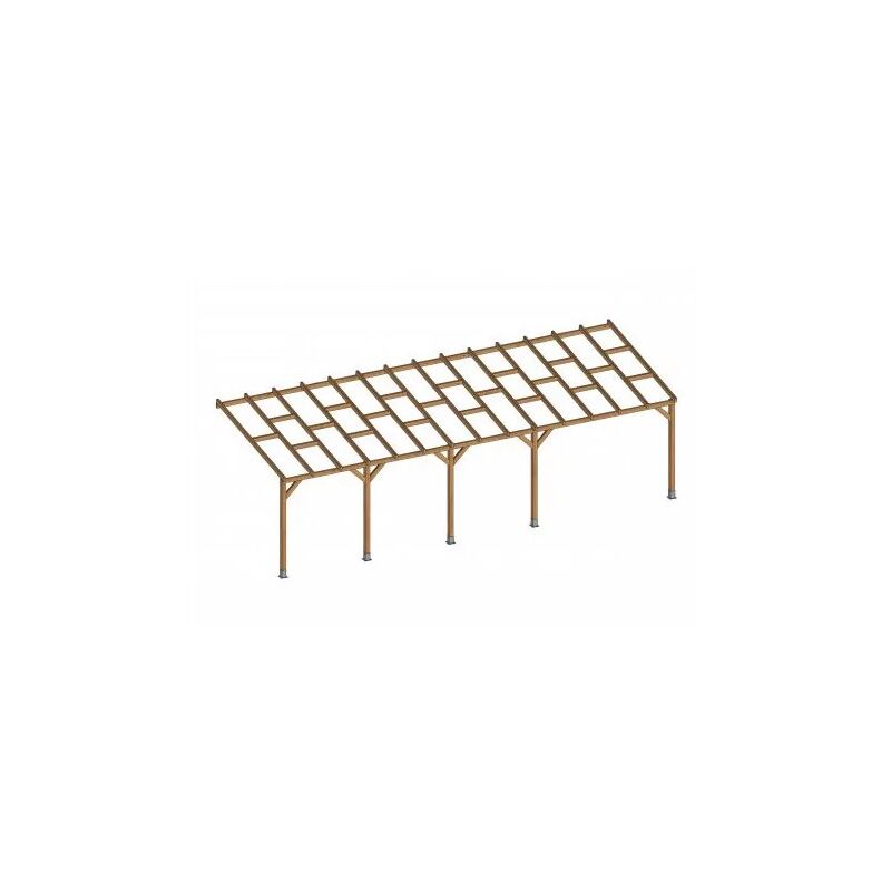 Toit Couv'Terrasse® en bois 3x8,6 m - Sans toit polycarbonate