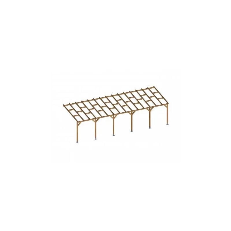 Toit Couv'Terrasse® en bois 3x9,2 m - Sans toit polycarbonate
