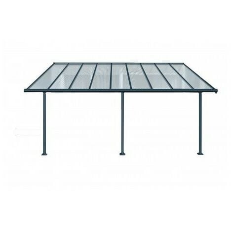 Toit Terrasse SIERRA PATIO COVER 3x5 - Gris (Aluminium & Polycarbonate)