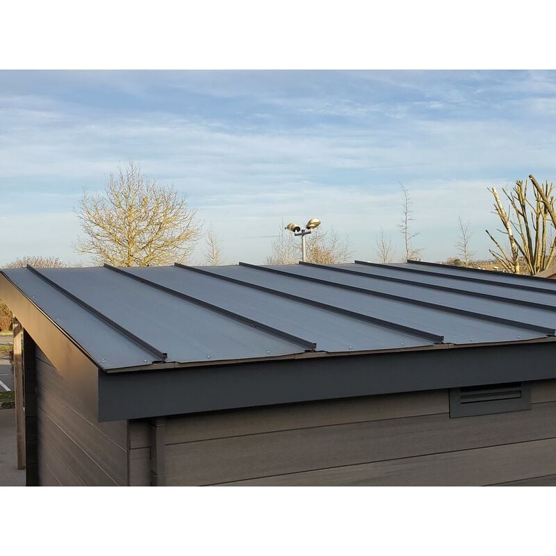 Toiture bac acier pour Abri composite 10m² Toit Plat Green Outside