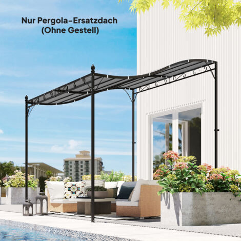 Toiture de remplacement pour pergola. protection solaire pour toit de terrasse. bâche de remplacement pour pavillon de 3 x 3 m. 298 x 293 cm. gris foncé