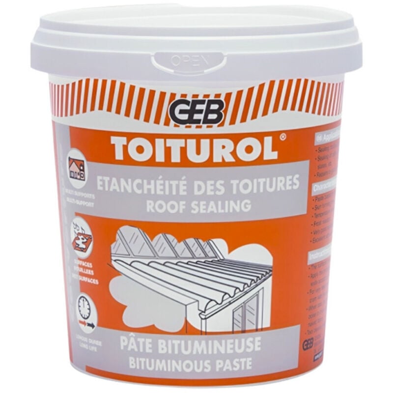 Mastic bitumeux toiture boîte n3 900g noir - GEB