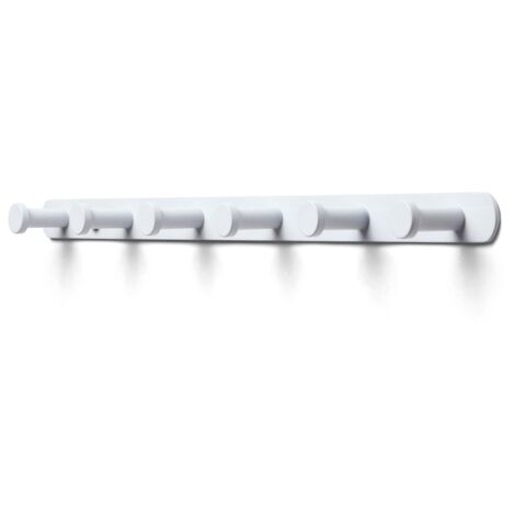 TOJ Living Porte-manteau mural 6 crochets – Patère murale / porte-serviettes – Style industriel & moderne – Acier inoxydable – 45 cm – blanc