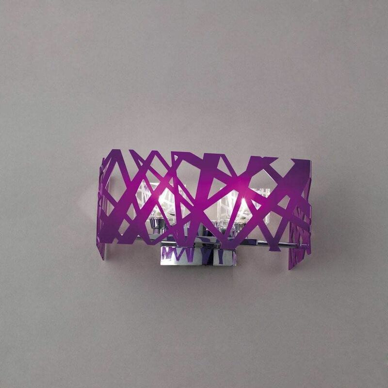 09diyas - Tokio 2-Light G9 Wall Light, Purple / polished chrome