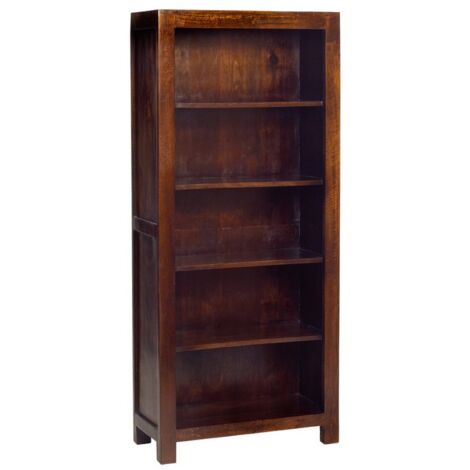 Toko Dark Mango Large Open Bookcase - Solid Mango Wood - L34 x W75 x H175 cm