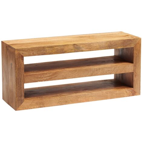 Toko Light Mango Open Media Unit - Solid Mango Wood - L35 x W107 x H48 cm