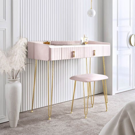 Dressing table chair online rose gold