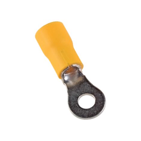 Tol-6-8 Sachet De 100 Cosses Rondes Isolées Jaunes Pour Fil 4 à 6mm² - Trou M8 - ø 8.4mm - Arvi