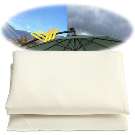 Toldo (300 cm) de tela de 6 varillas para sombrilla de jardín/patio/piscina/terraza. Funda de repuesto para sombrilla.