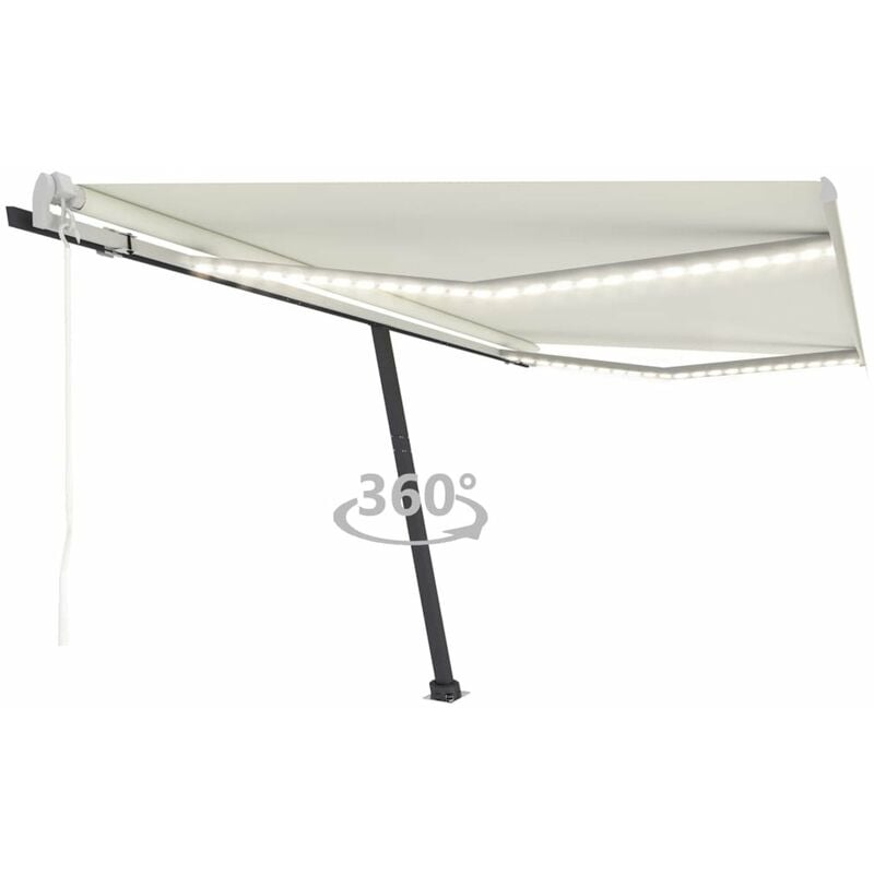 

Toldo automatico con LED sensor de viento color crema 450x300cm