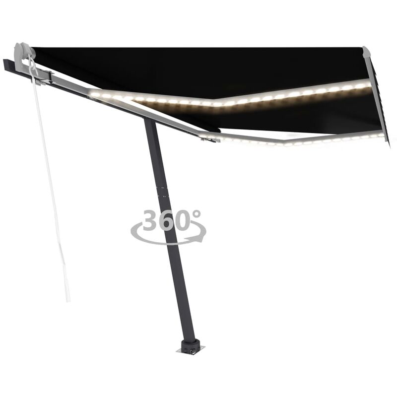 

Toldo automático con LED y sensor de viento antracita 350x250cm