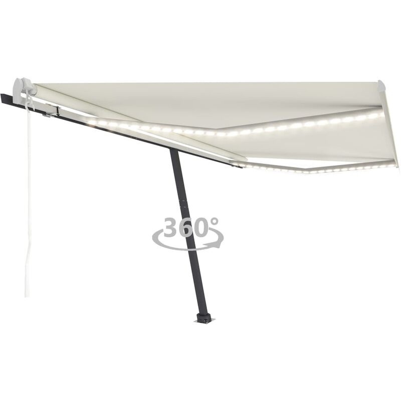 

Toldo automático con LED y sensor de viento crema 400x350 cm