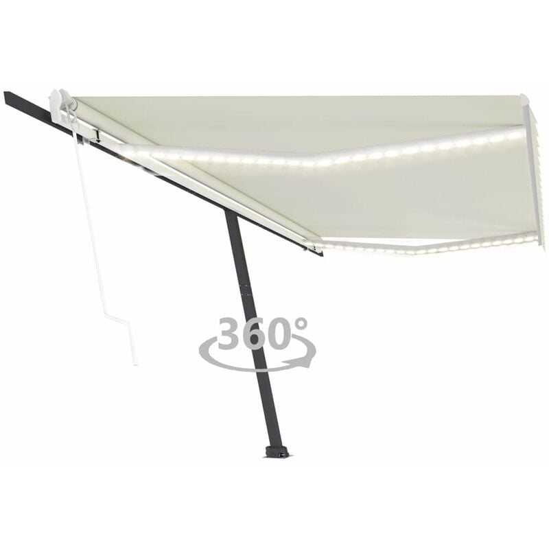 

Toldo automatico con LED y sensor de viento crema 500x300 cm