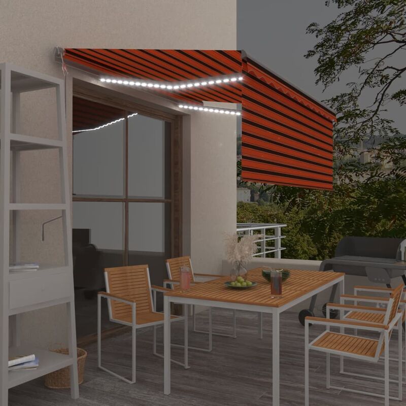 

Toldo automático con persiana LED sensor de viento 3,5x2,5m