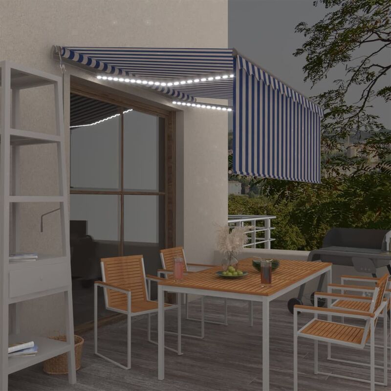 

Toldo automático con persiana LED sensor de viento 3,5x2,5m