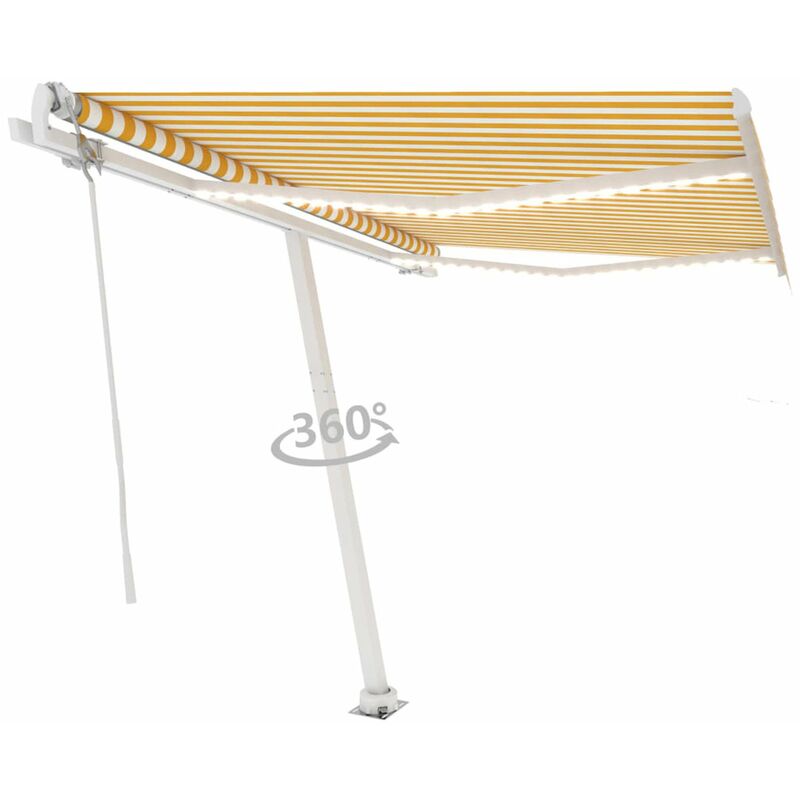 

Toldo automatico LED sensor de viento amarillo blanco 300x250cm