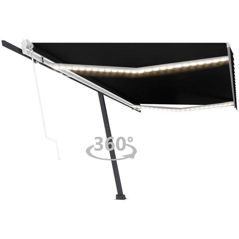 

Toldo automático LED sensor de viento gris antracita 500x300 cm