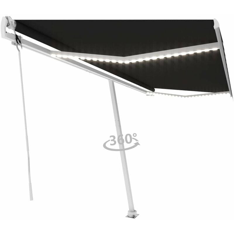 

Toldo automatico LED sensor de viento gris antracita 500x350 cm