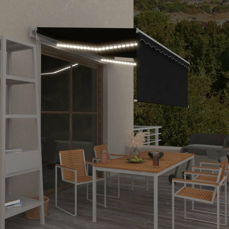 

Toldo automatico persiana LED sensor viento antracita 3x2,5m