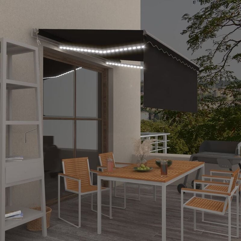 

Toldo automático persiana LED sensor viento antracita 3x2,5m