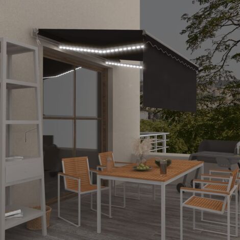 Toldo automático persiana LED sensor viento antracita 3x2,5m