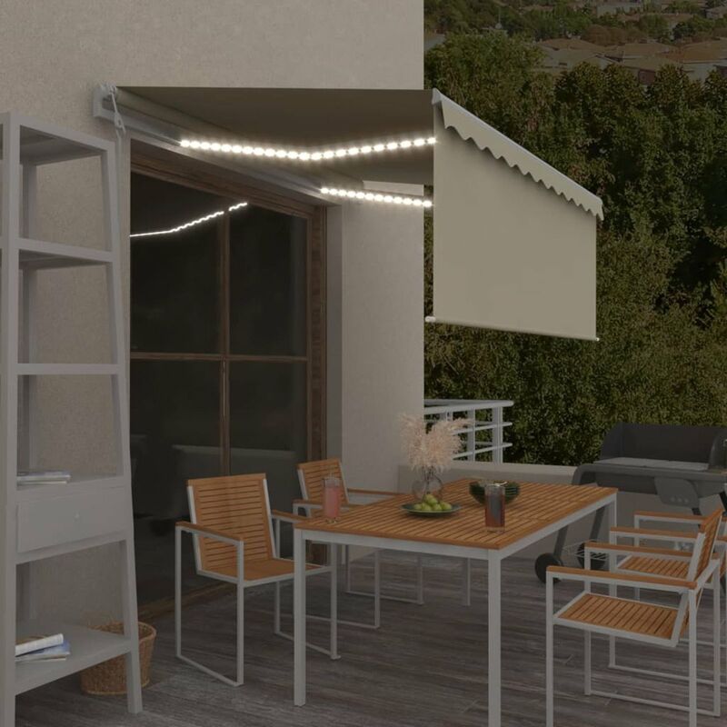 

Toldo automatico persiana LED sensor viento crema 3,5x2,5 m
