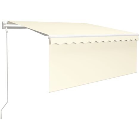 Toldo automático persiana LED sensor viento crema 3,5x2,5 m vidaXL