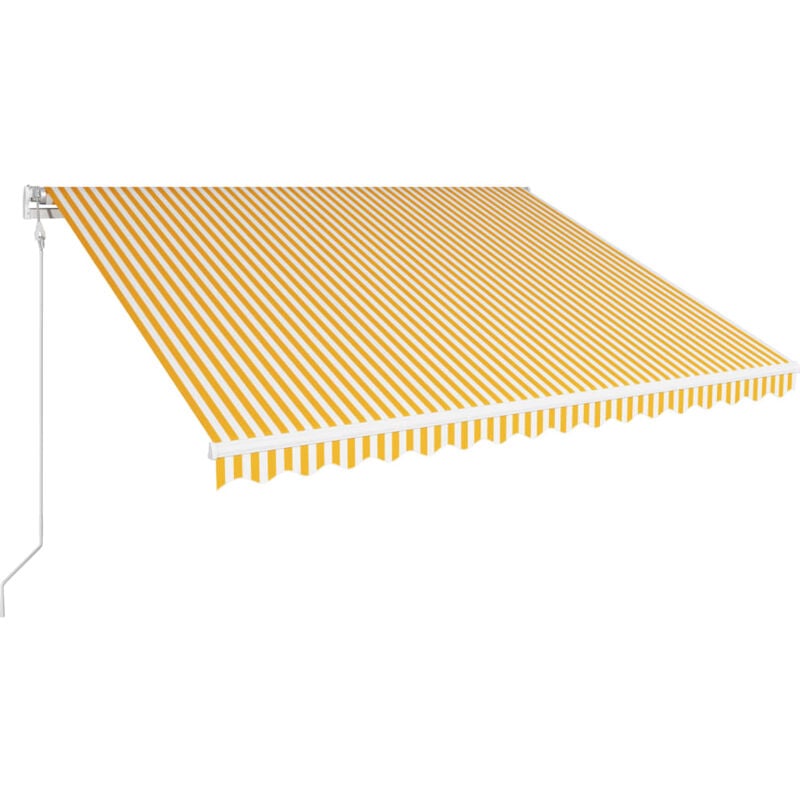 

Toldo automático retráctil amarillo y blanco 400x300 cm - Amarillo - Vidaxl