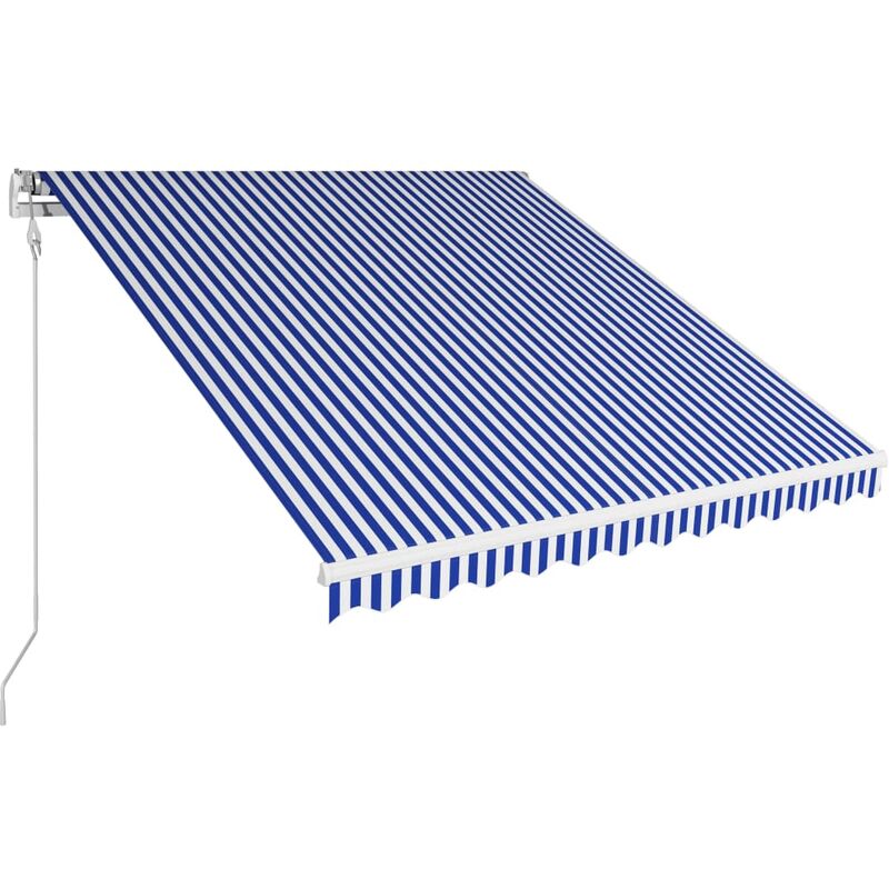 

Toldo automatico retractil azul y blanco 350x250 cm