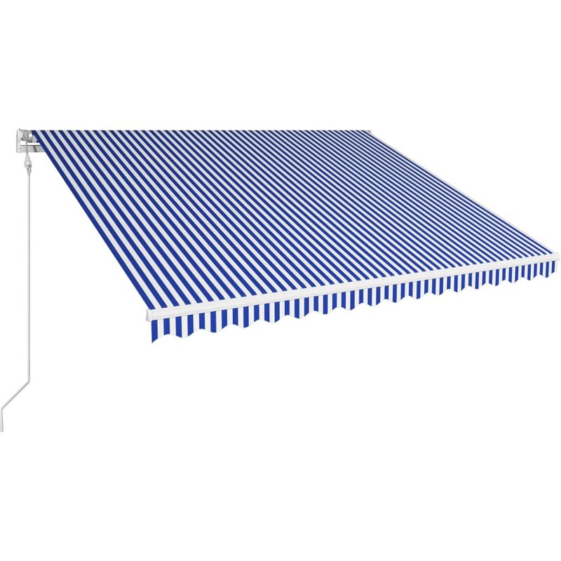 

Toldo automatico retractil azul y blanco 450x300 cm