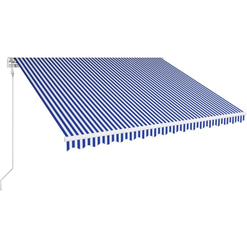 

vidaXL Toldo automático retráctil azul y blanco 450x300 cm - Azul