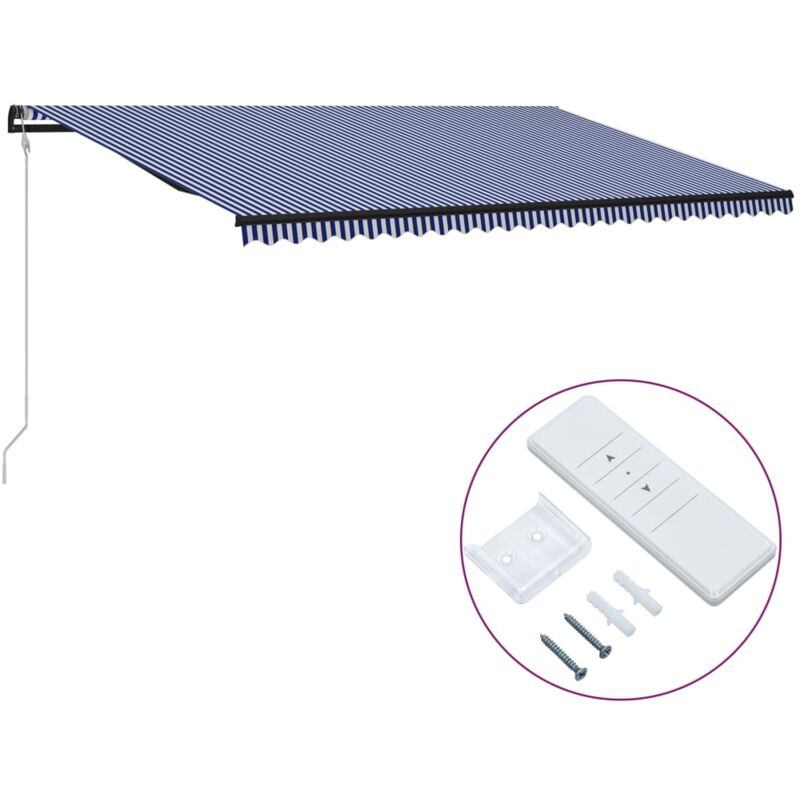 

vidaXL Toldo automático retráctil azul y blanco 600x300 cm - Azul
