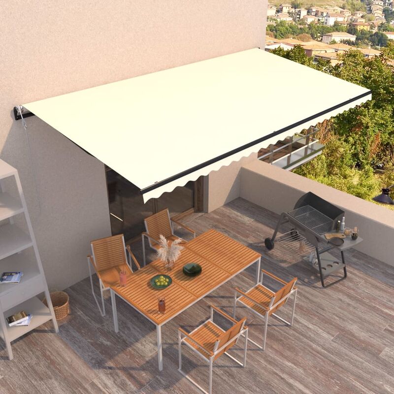 

Toldo automático retráctil color crema 600x350 cm