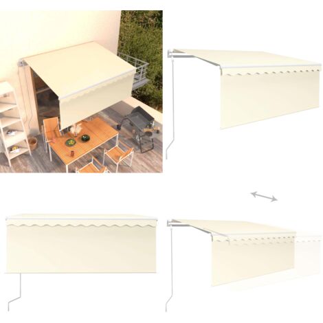 Toldo automático retráctil con persiana color crema 3x2,5m - Toldo retráctil - Persiana automática