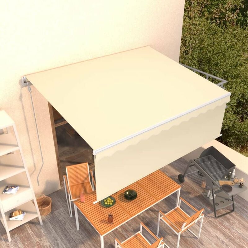 

Toldo automatico retractil con persiana color crema 4x3 m
