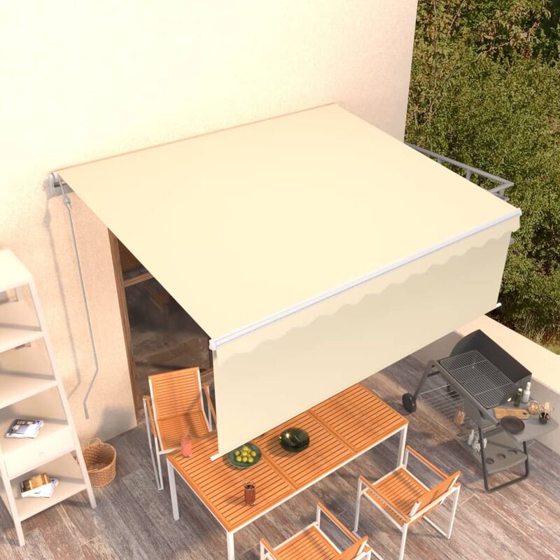 

Toldo automático retráctil con persiana color crema 4x3 m