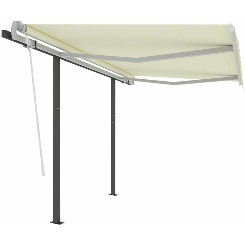 

Toldo automatico retractil con postes color crema 3x2,5 m